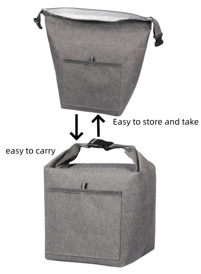 Browning PEVA Liner Insulated Bag Portable Oxford Cloth Insulated Lunch Bag - Grey  - Image 5
