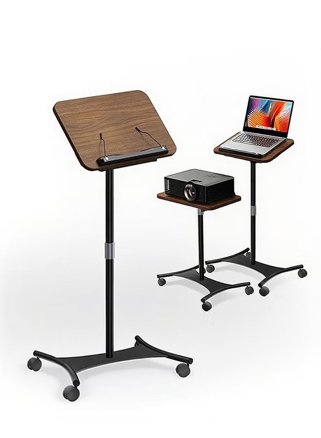 والالا حامل كتب أرضي قابل للإمالة بزاوية 360 درجة مع عجلات قابلة للقفل - حامل للقراءة والكمبيوتر المحمول قابل للتعديل الارتفاع، محطة عمل متنقلة للاستخدام في المنزل والمكتب والمطعم - Image 1