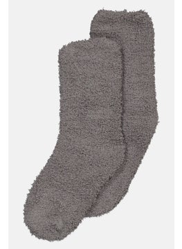 Don't Call Me Jennyfer Women 1 Pair High Cut Textured Socks, Grey 