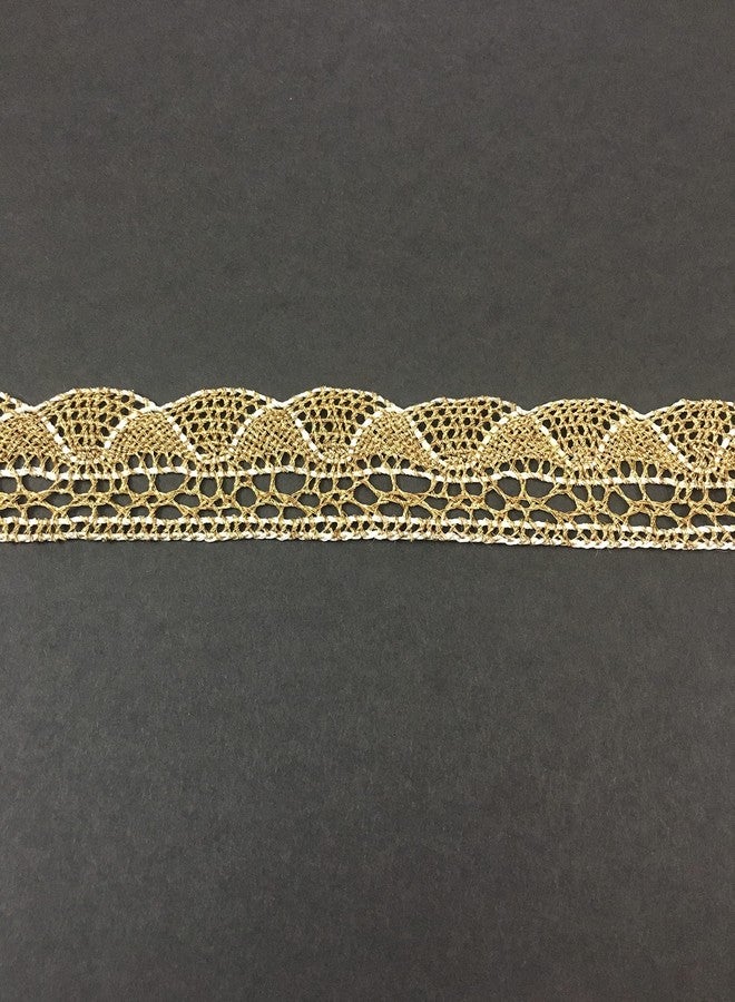 DaSync دانتيل كروشيه ذهبي من DaSync Sync، قماش حواف وزخارف، شرابات متدلية، دانتيل مطرز، قماش دانتيل، لوازم خياطة، دانتيل قطني 9 أمتار - Image 5