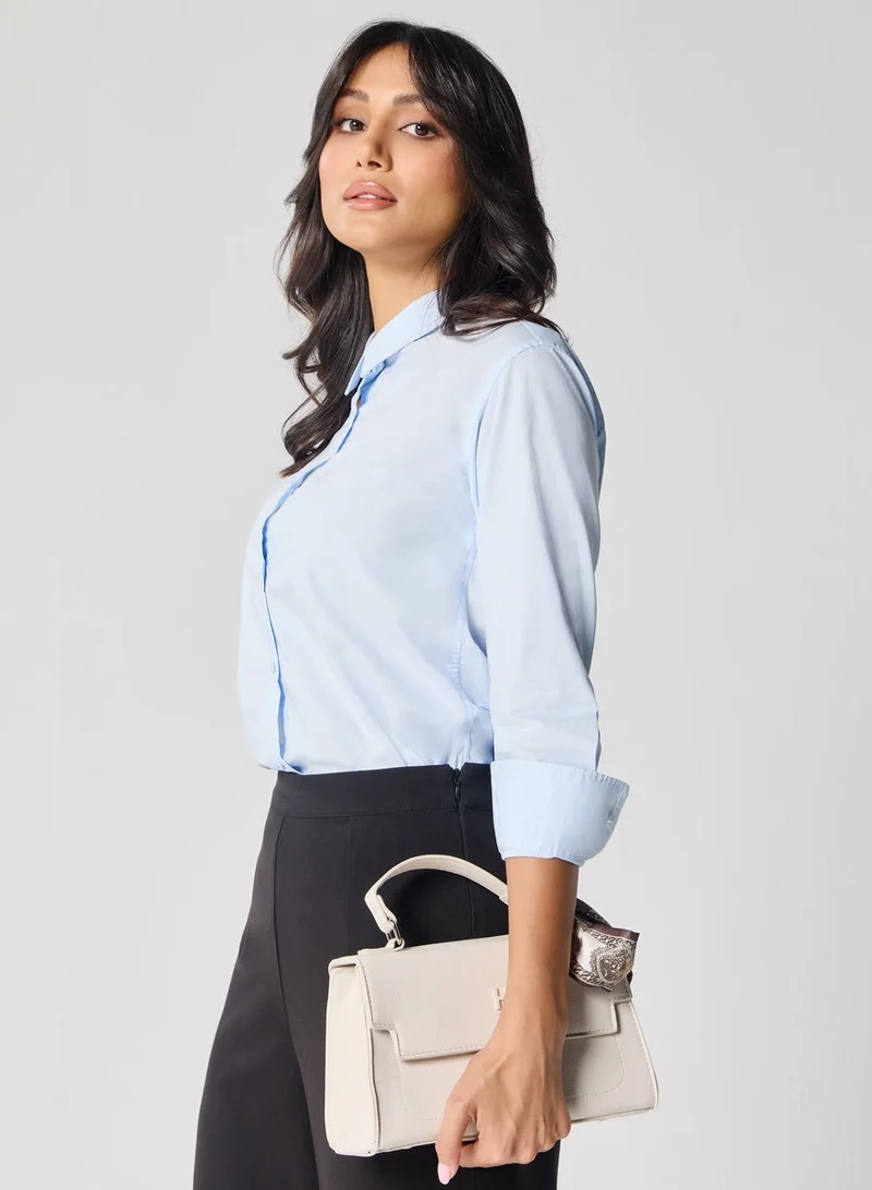 Zigzag Formal Cotton Mint Shirt