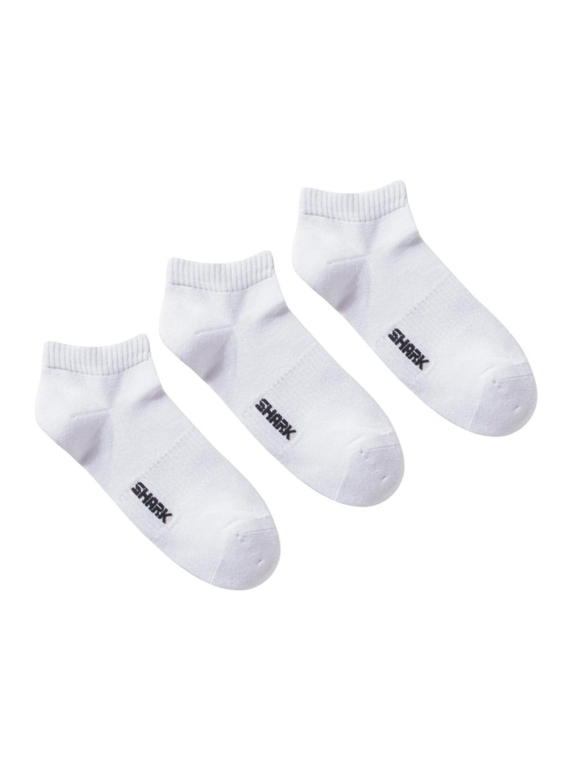 Shark Pack of 6 Daily Athletic Cotton Socket Socks, White - Image 2