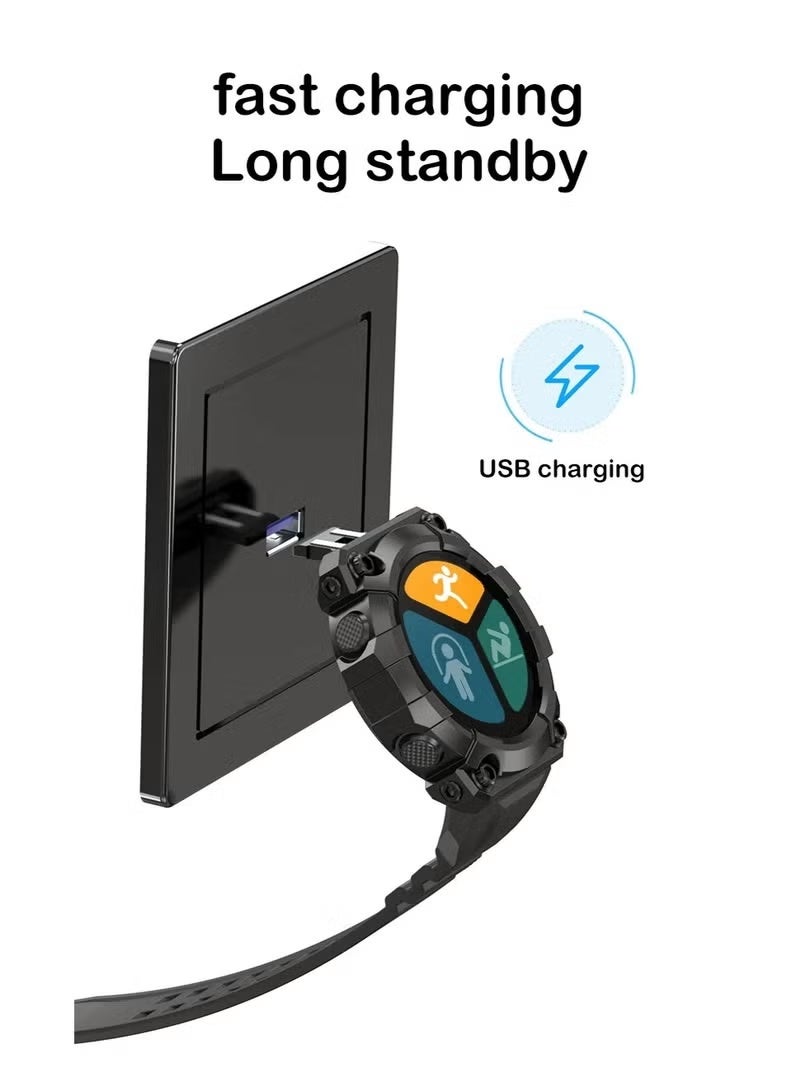 Bluetooth Smartwatch Unisex Touchscreen Waterproof Fitness Sport Tracker Heart Rate Step Sleep Monitor Wristwatch for Daily Sports - Image 3