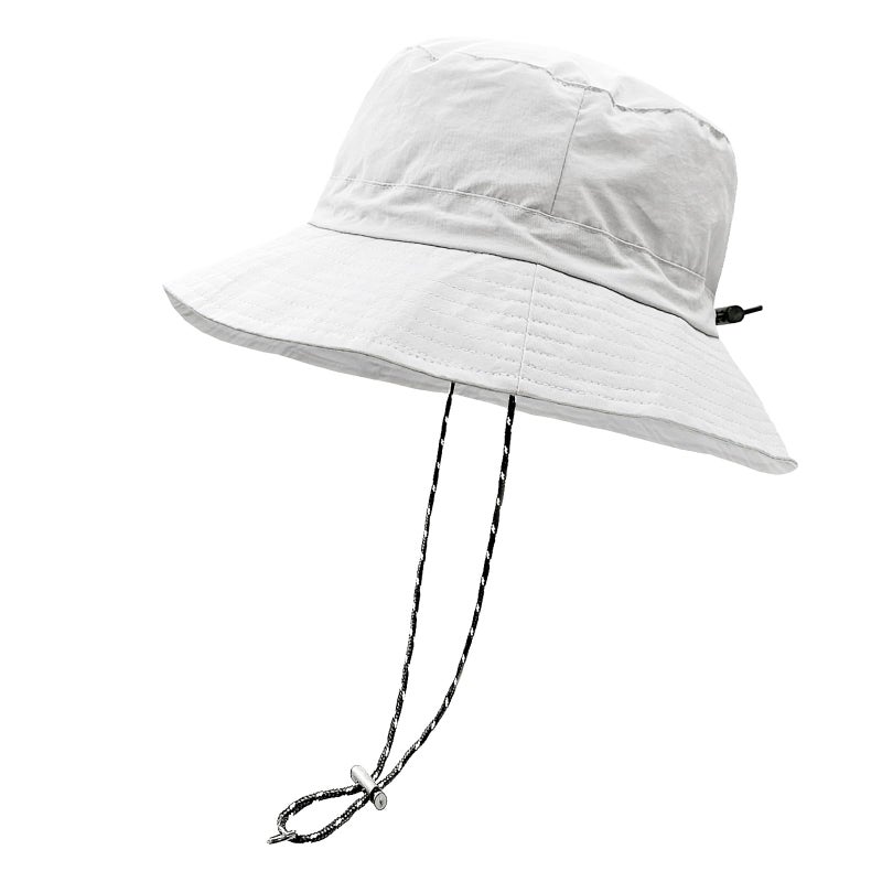 woogwin Waterproof Bucket Rain Hat with Chin Strap Quick Dry Packable Boonie Sun Hat Safari Hat UV ProtectionWhite - Image 2