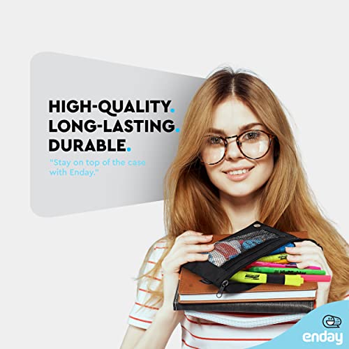 Enday Black Pencil Pouch For 3 Ring Binder, Zippered Binder Pencil Pouches, 3 Ring Pencil Pouch for Binder, Pencil Case for Binder, Large Pencil Bags for School, Home, and Office - Image 2
