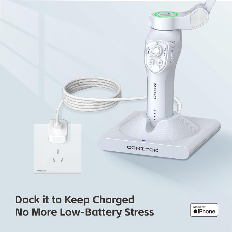 COMITOK Gimbal Stabilizer Dock for MOGO Charging Dock with Stand | Multi-Functional Desktop Charger | Charge, Store, and Showcase Your MOGO | Stable Holder for MOGO Devices - Image 3