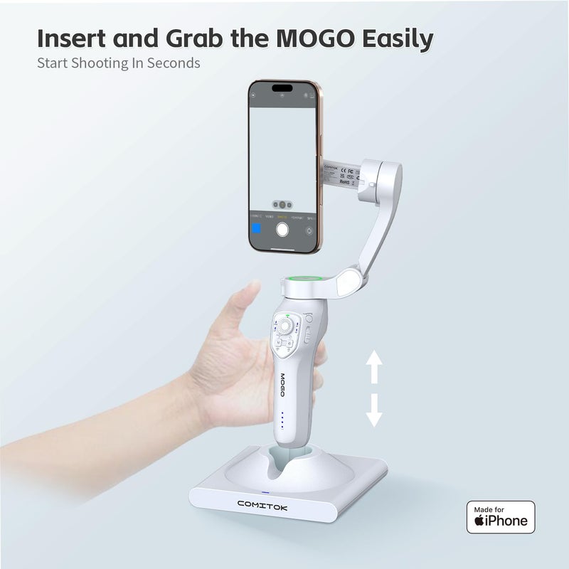COMITOK Gimbal Stabilizer Dock for MOGO Charging Dock with Stand | Multi-Functional Desktop Charger | Charge, Store, and Showcase Your MOGO | Stable Holder for MOGO Devices - Image 4