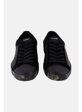 Karl Lagerfeld Men Brand Logo Lace Up Casual Sneakers, Black Combo  - Image 4