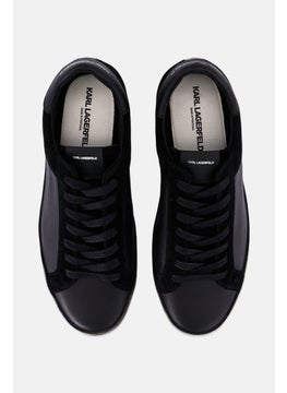 Karl Lagerfeld Men Brand Logo Lace Up Casual Sneakers, Black Combo  - Image 3