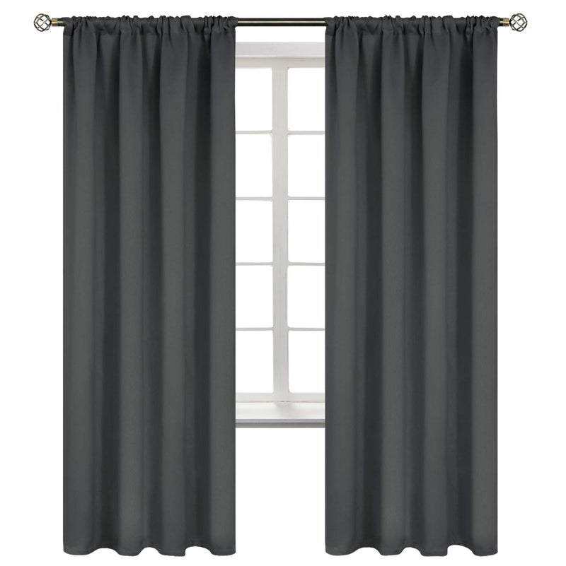 BGment بئسة قضيب جيب الستائر رمادي تعتيم الستائر 72 بوصة - الغرفة المعزولة الحرارية ستارة غامق لغرفة النوم 42 × 72 بوصة 2 لوحات رمادية داكنة - Image 1