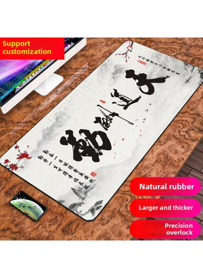 Generic - Large Mouse Pad Cad Office Shortcut Encyclopedia Large Desktop Ps Computer Desk Pad Keyboard Mat For Boys And Girls-Color:500*1000*3mm-Pattern:Pure Black - Image 1