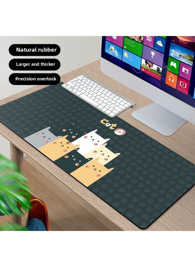 Generic - Large Mouse Pad Cad Office Shortcut Encyclopedia Large Desktop Ps Computer Desk Pad Keyboard Mat For Boys And Girls-Color:500*1000*3mm-Pattern:Pure Black - Image 1