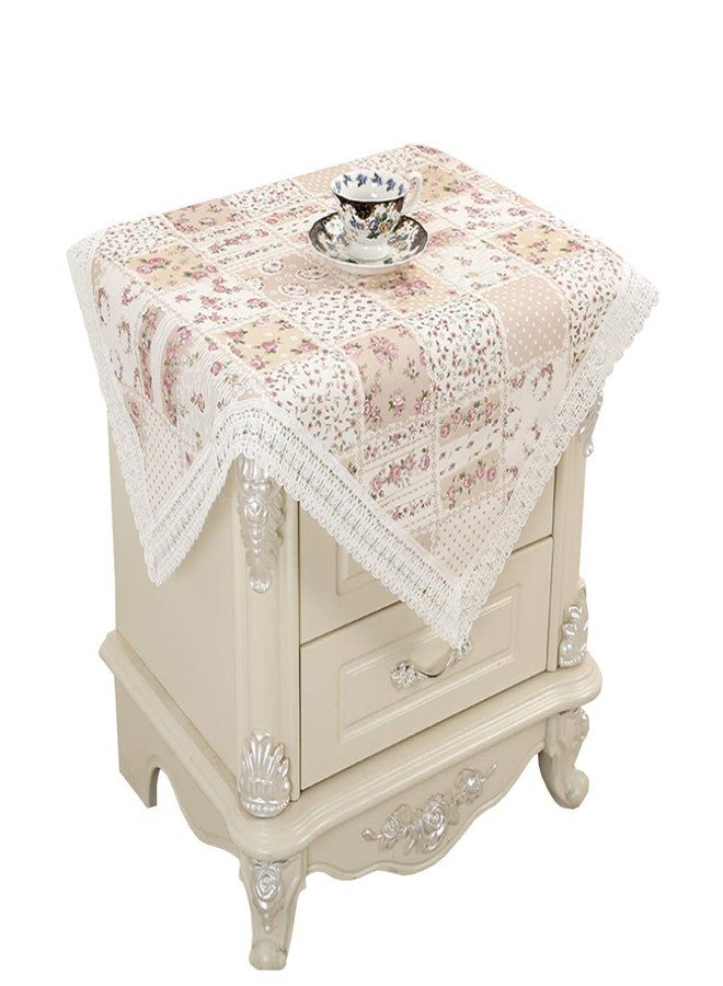 Topwon Bedside Tablecloth Mat Dustproof Cover Fresh Pastoral Style Night Stand Table Cover (Coffee) - Image 3