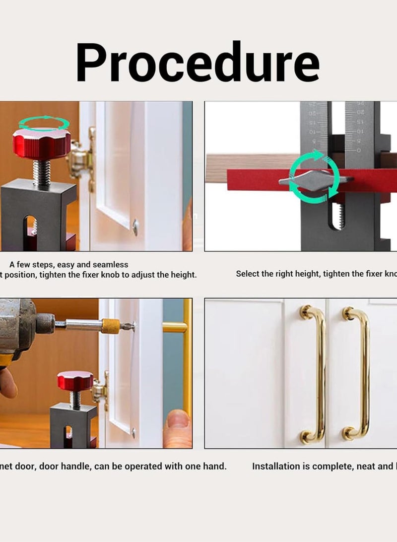 GGOOT Adjustable Length Cabinet Installation Tool, Aluminum Alloy Cabinet Hardware Jig, for Most Cabinet Doors, Versatile Hardware Jig, Efficient, Effortless Alignment - Image 3