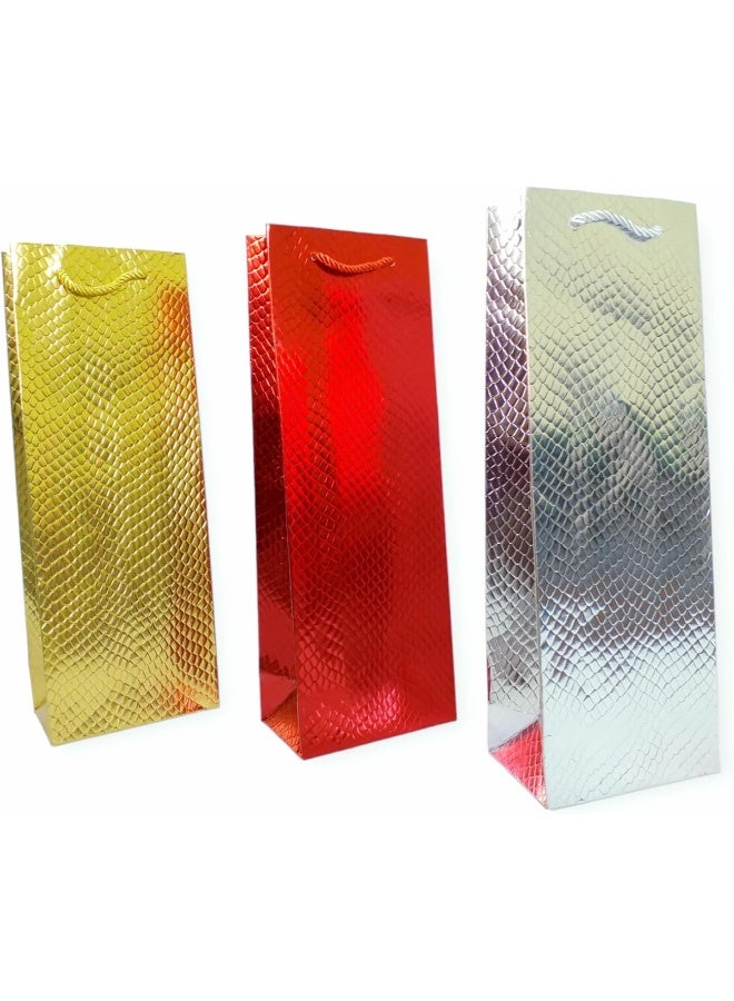 FAM 3-Piece Christmas Wine Bag - Wine Gift Bags Set – Wine Bottle Bags With Handle – Christmas Wine Bottle Gift Bags - Xmas Wine Bags 