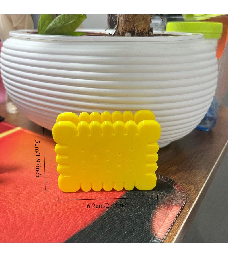 Yellow Creative Cookie Cable Organizer Desktop USB Winder Holder - Image 3