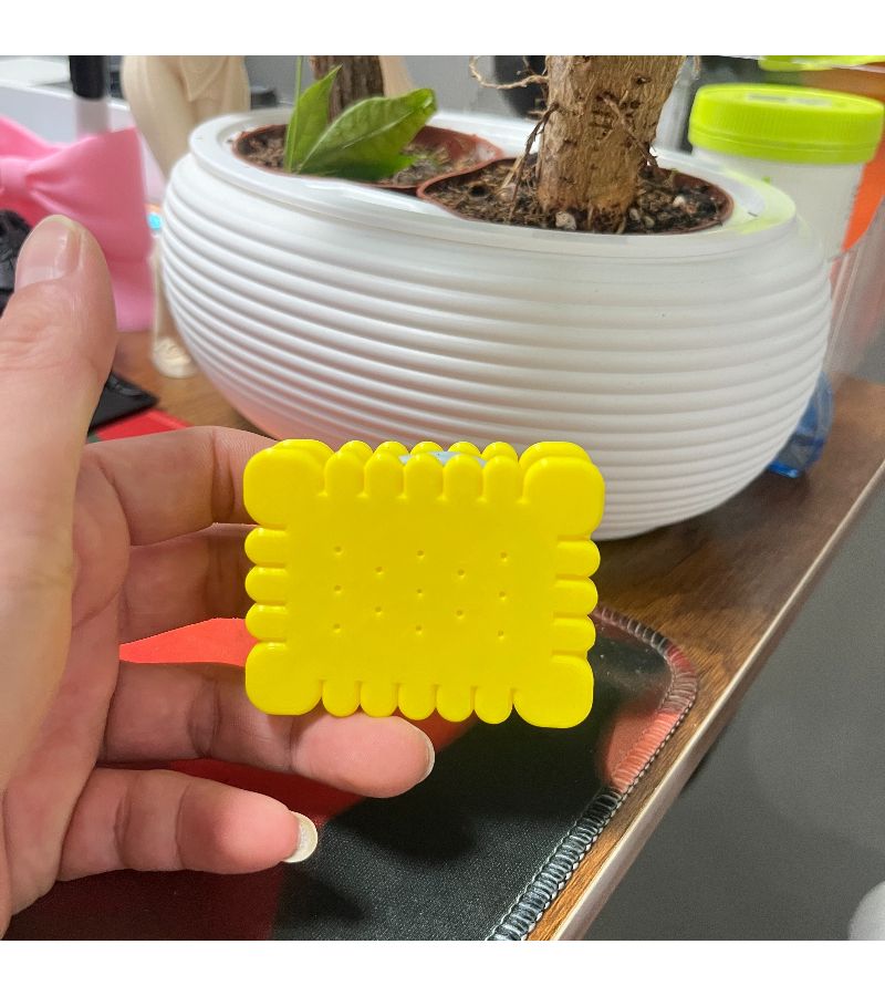 Yellow Creative Cookie Cable Organizer Desktop USB Winder Holder - Image 4