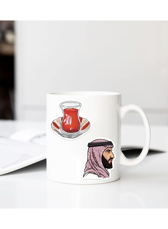 ٥٠ قطعة من ملصقات الشرق الأوسط لزجاجات المياه، وأجهزة الكمبيوتر المحمولة، والهواتف، وأجهزة الكمبيوتر، والقيثارات، وألواح التزلج، وزجاجات المياه، وملصقات فينيل مقاومة للماء، مناسبة للمسلمين - Image 4