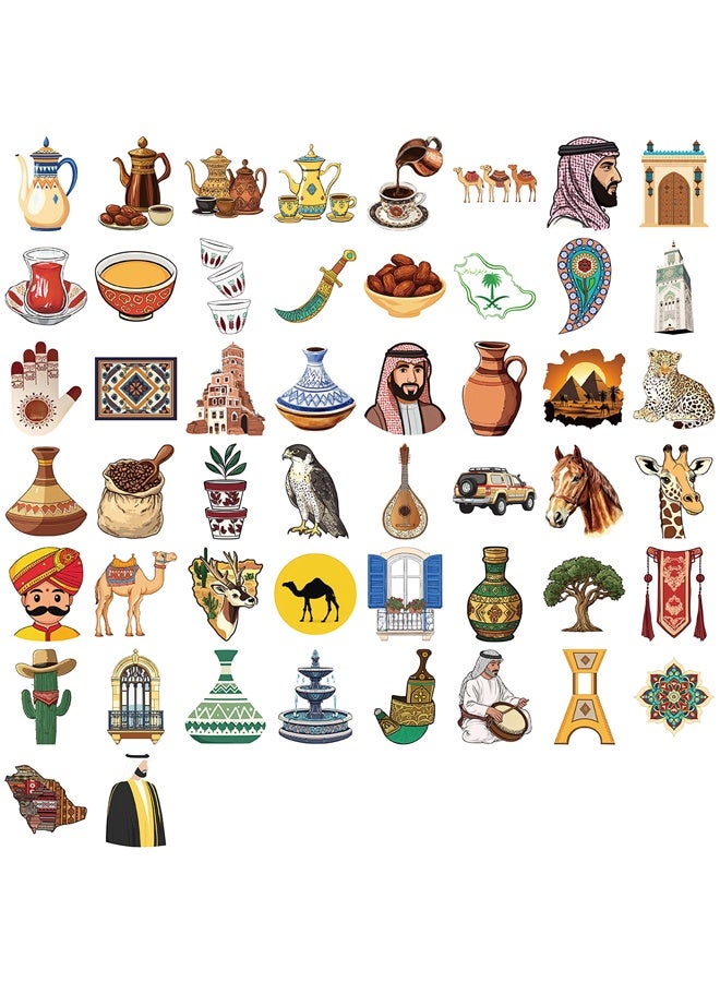 ٥٠ قطعة من ملصقات الشرق الأوسط لزجاجات المياه، وأجهزة الكمبيوتر المحمولة، والهواتف، وأجهزة الكمبيوتر، والقيثارات، وألواح التزلج، وزجاجات المياه، وملصقات فينيل مقاومة للماء، مناسبة للمسلمين - Image 2