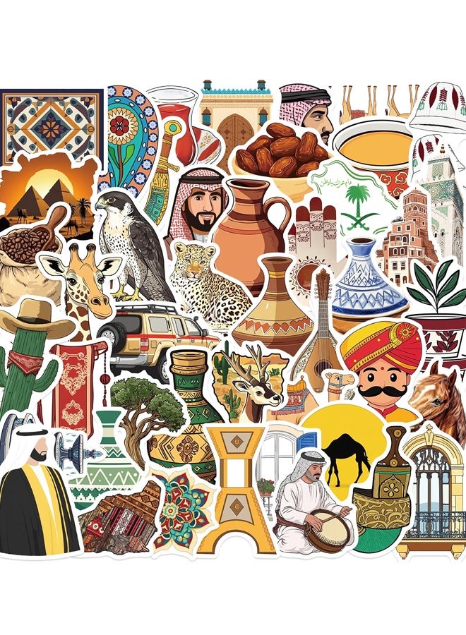٥٠ قطعة من ملصقات الشرق الأوسط لزجاجات المياه، وأجهزة الكمبيوتر المحمولة، والهواتف، وأجهزة الكمبيوتر، والقيثارات، وألواح التزلج، وزجاجات المياه، وملصقات فينيل مقاومة للماء، مناسبة للمسلمين - Image 1