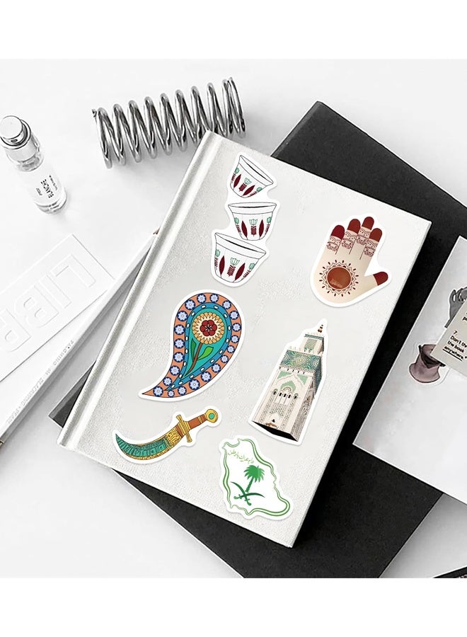 ٥٠ قطعة من ملصقات الشرق الأوسط لزجاجات المياه، وأجهزة الكمبيوتر المحمولة، والهواتف، وأجهزة الكمبيوتر، والقيثارات، وألواح التزلج، وزجاجات المياه، وملصقات فينيل مقاومة للماء، مناسبة للمسلمين - Image 3