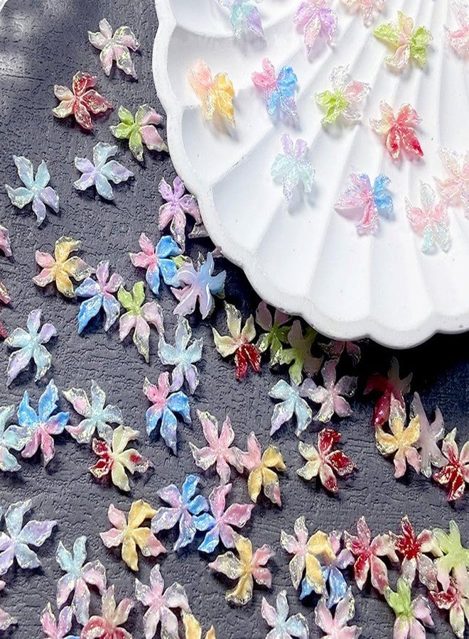 LIFOOST 80PCS Flower Nail Art Charms 3D Hawaii Flowers Nail Rhinestones Hibiscus Floral Gems Colorful Sparkling Night Light Accessories Spring Summer Jewelry for Women Acrylic Manicure Supplies - Image 1