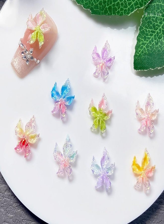 LIFOOST 80PCS Flower Nail Art Charms 3D Hawaii Flowers Nail Rhinestones Hibiscus Floral Gems Colorful Sparkling Night Light Accessories Spring Summer Jewelry for Women Acrylic Manicure Supplies - Image 2