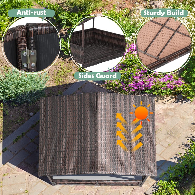 HAPPAWS Wicker Dog Bed House, Indoor Outdoor HDPE Rattan Dog Houses, Raised Dog Cot Pet House, Elevated Pets Sofa w/Washable Cover, Waterproof Roof Shelter, Removable Cushion Lounge - Image 5