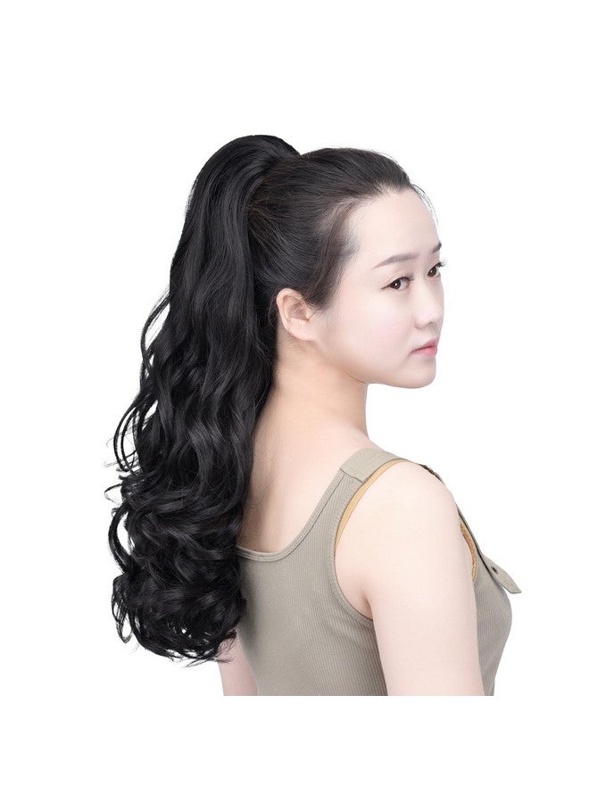 SYXLCYGG Black Claw Clip Ponytail Synthetic Fake Pony tails Hair Extensions 20" Wavy 5.3 OZ Like Real Hair piece Women Easy To Use Yaki Fluffy - Image 4