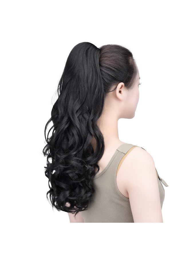 SYXLCYGG Black Claw Clip Ponytail Synthetic Fake Pony tails Hair Extensions 20" Wavy 5.3 OZ Like Real Hair piece Women Easy To Use Yaki Fluffy - Image 5