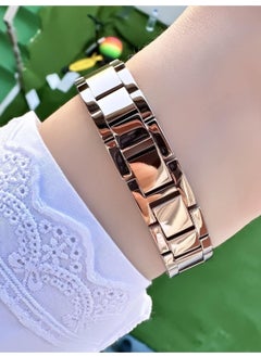 Ferrucci Rectangular Stone Women's Metal Band Wristwatch  - Image 3