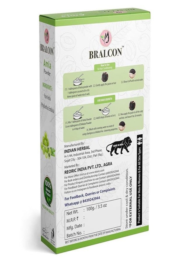 BRALCON Dried Amla Powder| 100% Pure & Natural Indian Gooseberry Powder |Hydrates & Nourishes Hair & Skin | Pack of 1 | 100gm - Image 3