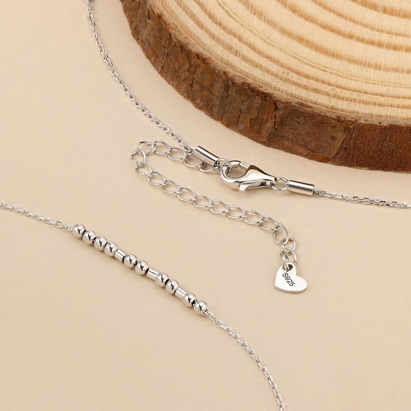Monily Inspirational Gifts for Women Morse Code Bracelets for Women Funny Bracelet for Friend Funny Gift for Women Sterling Silver Bracelet for Women - Image 5