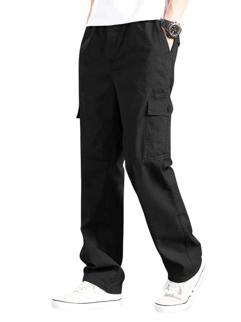 Lymio Men Cargo || Cotton Cargo Pants for Men (117-Black-M) - Image 1