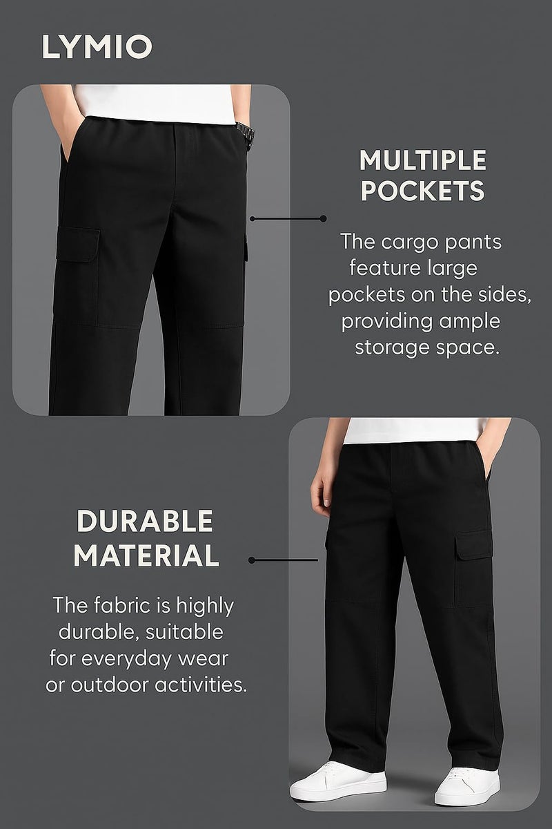 Lymio Men Cargo || Cotton Cargo Pants for Men (117-Black-M) - Image 2