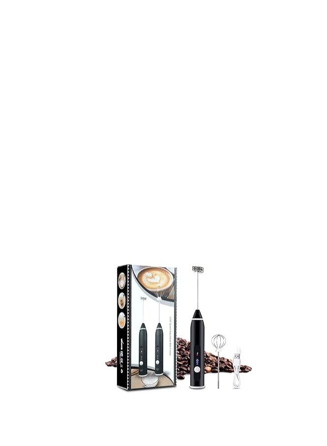Rechargeable Handheld Milk Frother with 3 Adjustable Speeds for Coffee, Latte, Cappuccino with Extra Egg Beater  - Image 1