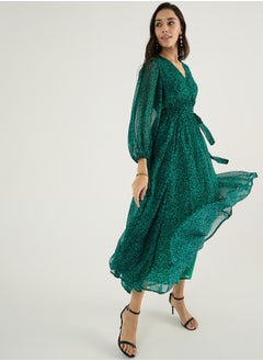 Floral Print Balloon Sleeve Wrap Maxi Dress - pzsku/ZAD56E31D9D7F9AC8A187Z/45/_/1740554258/55c0f6fb-531b-4589-bbee-6a9801004f17