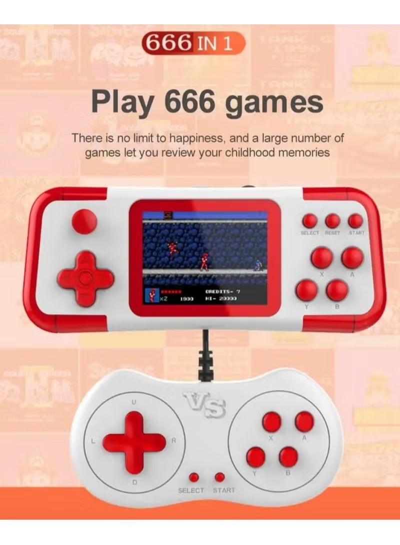 Game Console A12 Handheld with 666 Built in Retro Games, 3 Inch HD Screen, AV Output, Dual 3D Joysticks
