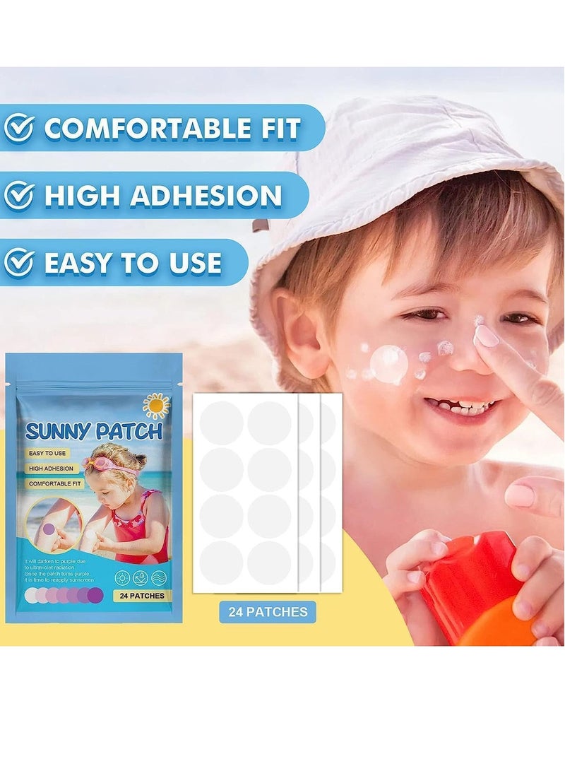 UV Stickers 48PCS UV Detecting Patches UV Detection Stickers for Sunscreen Reapply Reminder Sunny Patch Stickers UV Stickers for Kids and Adults  - Image 2