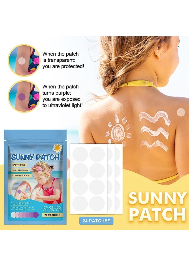 UV Stickers 48PCS UV Detecting Patches UV Detection Stickers for Sunscreen Reapply Reminder Sunny Patch Stickers UV Stickers for Kids and Adults  - Image 3