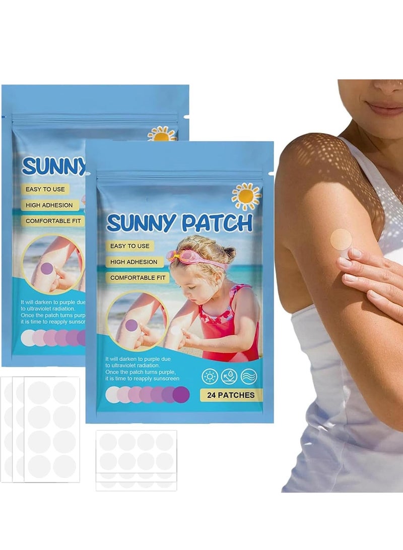 UV Stickers 48PCS UV Detecting Patches UV Detection Stickers for Sunscreen Reapply Reminder Sunny Patch Stickers UV Stickers for Kids and Adults  - Image 1