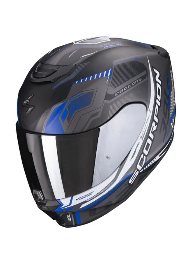 SCORPION EXO-391 HAUT Matt Black-Silver-Blue M 