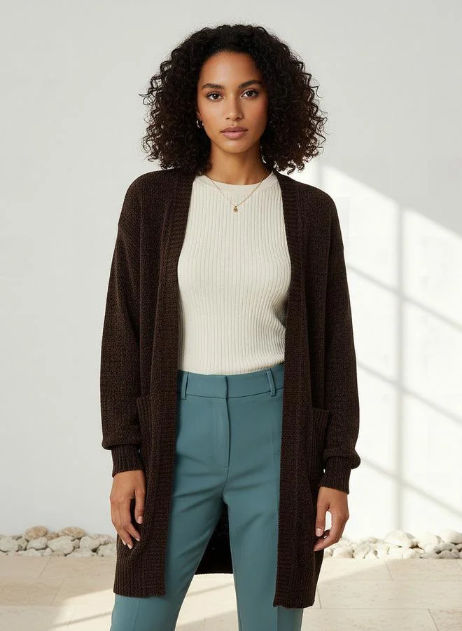 تواكستريمز 2Xtremz Longline Open Front Chenille Cardigan