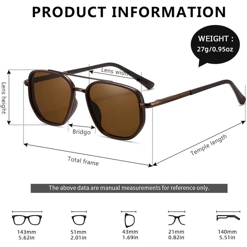 kimorn Polarized Aviator Sunglasses for Women Retro Square Frame Sun Glasses UV400 Protection Shades - Image 5