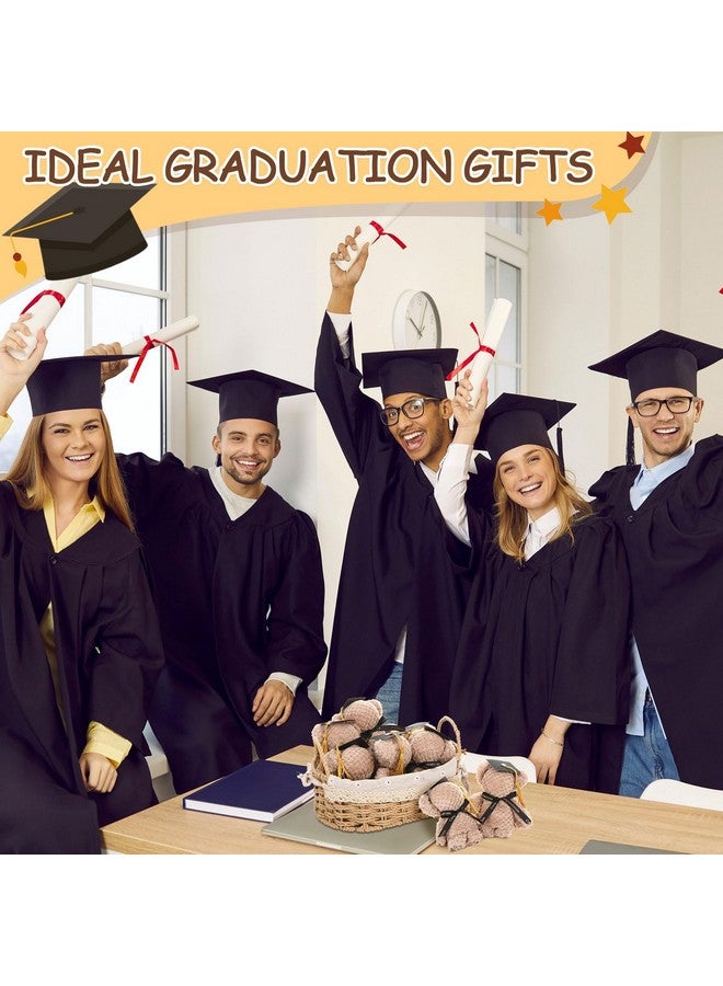 SmoothNovelty SmoothNovelty 24 Pcs Graduation Bears Class of 2025 Mini Towel Bears Plush with Cap Stuffed Animal Graduation Gift for Her Present College High School Congratulatory Party  - Image 4