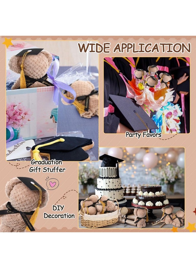 SmoothNovelty SmoothNovelty 24 Pcs Graduation Bears Class of 2025 Mini Towel Bears Plush with Cap Stuffed Animal Graduation Gift for Her Present College High School Congratulatory Party  - Image 5