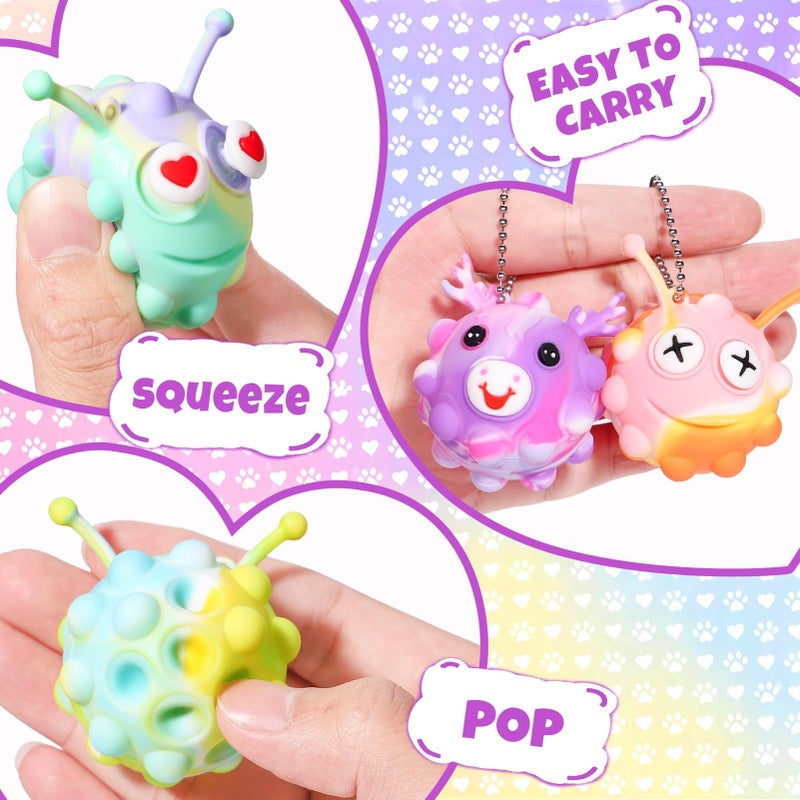 Qinline 24 Pack Easter Gifts for Kids - 3D Jungle Animal Pop Fidget Toy with Gift Cards for Kid Boys Girls, Party Favors School Classroom Gifts Exchange Goodie Bags Prefilled Easter Eggs Stuffers - Image 5