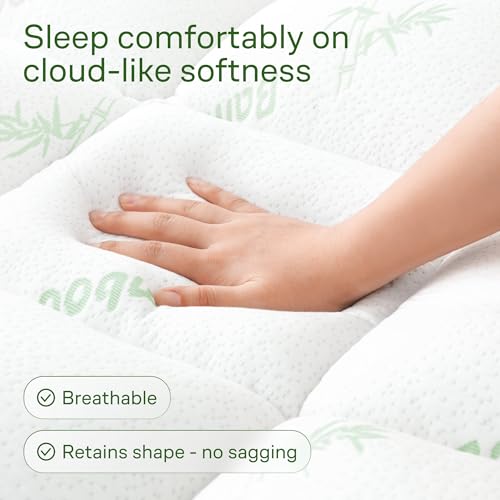 Niagara Sleep Solution Ultra Soft King Size Mattress Topper - Viscose Made from Bamboo Pillow Top Mattress Pad for Back Pain Relief - Naturally Cooling for Hot Sleepers, Green - Image 2