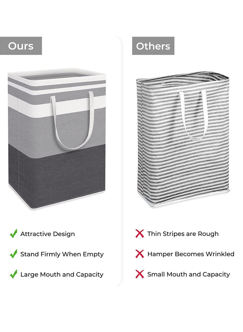 JOMILA Large Laundry Basket Waterproof Freestanding Laundry Hamper Collapsible Tall Clothes Hamper with Extended Handles for Clothes Toys in the Dorm and Family - Image 2