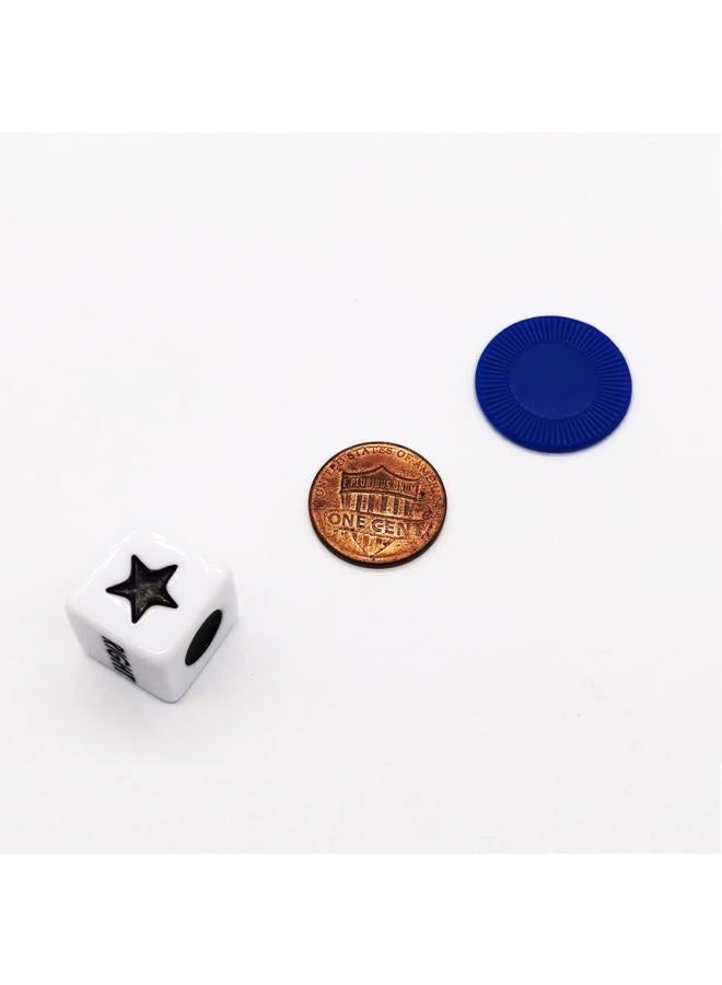 Befantasway Left Right Centre Dice Game Set with 3 Dices + 36 Blue Chips - Image 3